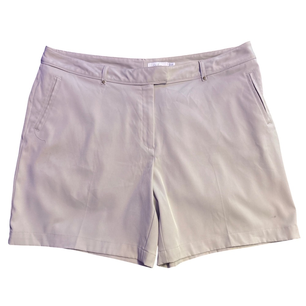 Lady Hagen Essentials Beige Stretch Golf Shorts Pockets Women's Size 16